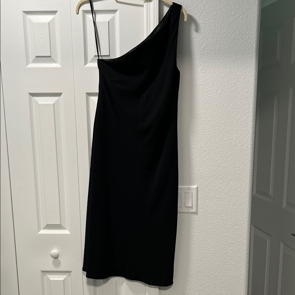 Evan Picone Black One-Shoulder Dress